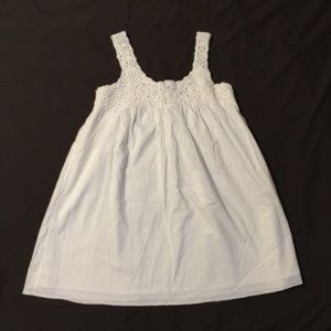 White Top with Crochet Straps